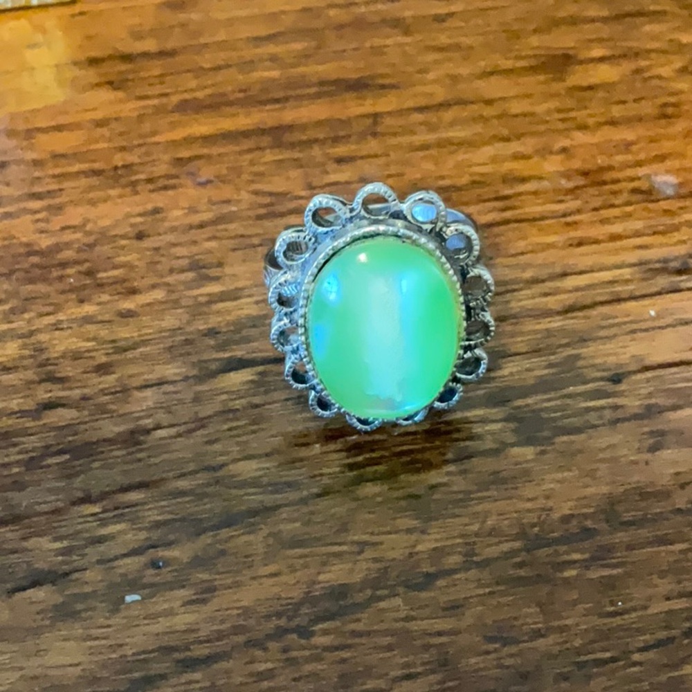 Green statement ring